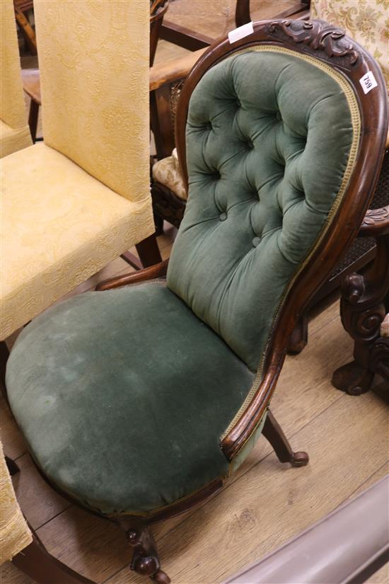 A button back nursing chair